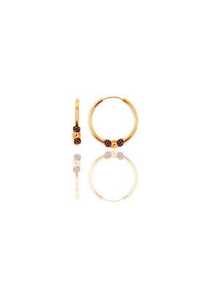 Gümüş rose 17 mm toplu halka küpe SGTL11269ROSE