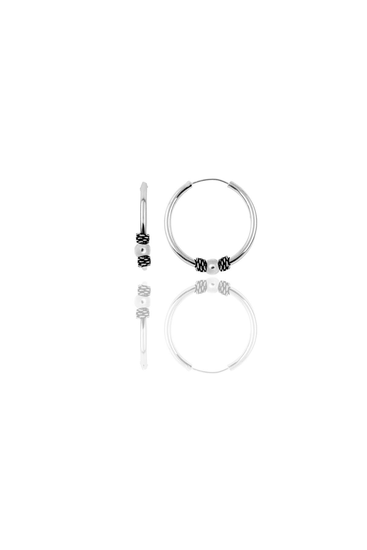Gümüş 17 mm toplu halka küpe SGTL11269RODAJ