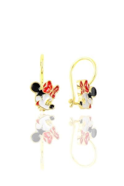 Gümüş altın yaldızlı mineli çocuk küpesi SGTL11801GOLD