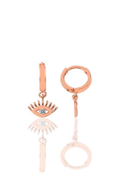 Gümüş taşlı kirpi modeli halka küpe SGTL9611