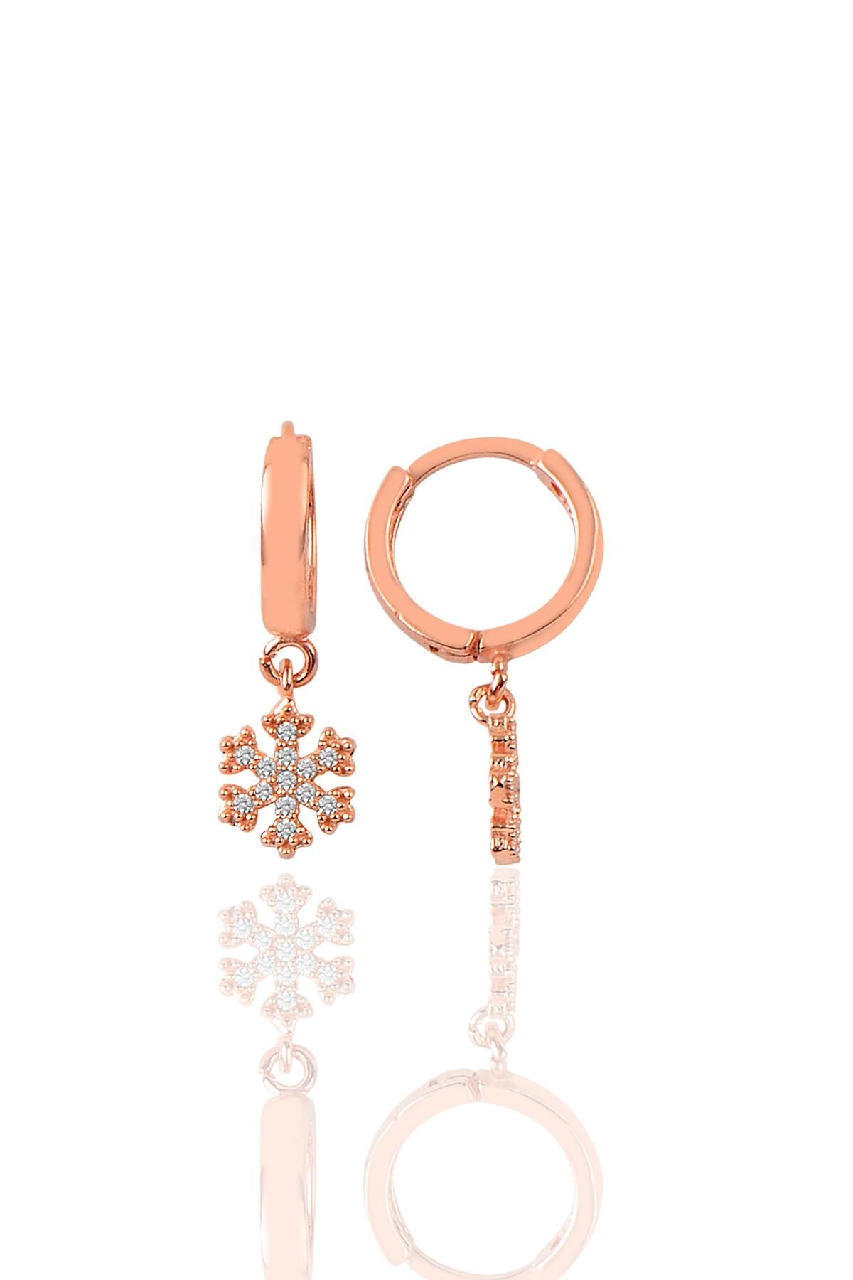 Gümüş taşlı kartanesi modeli halka küpe SGTL9613