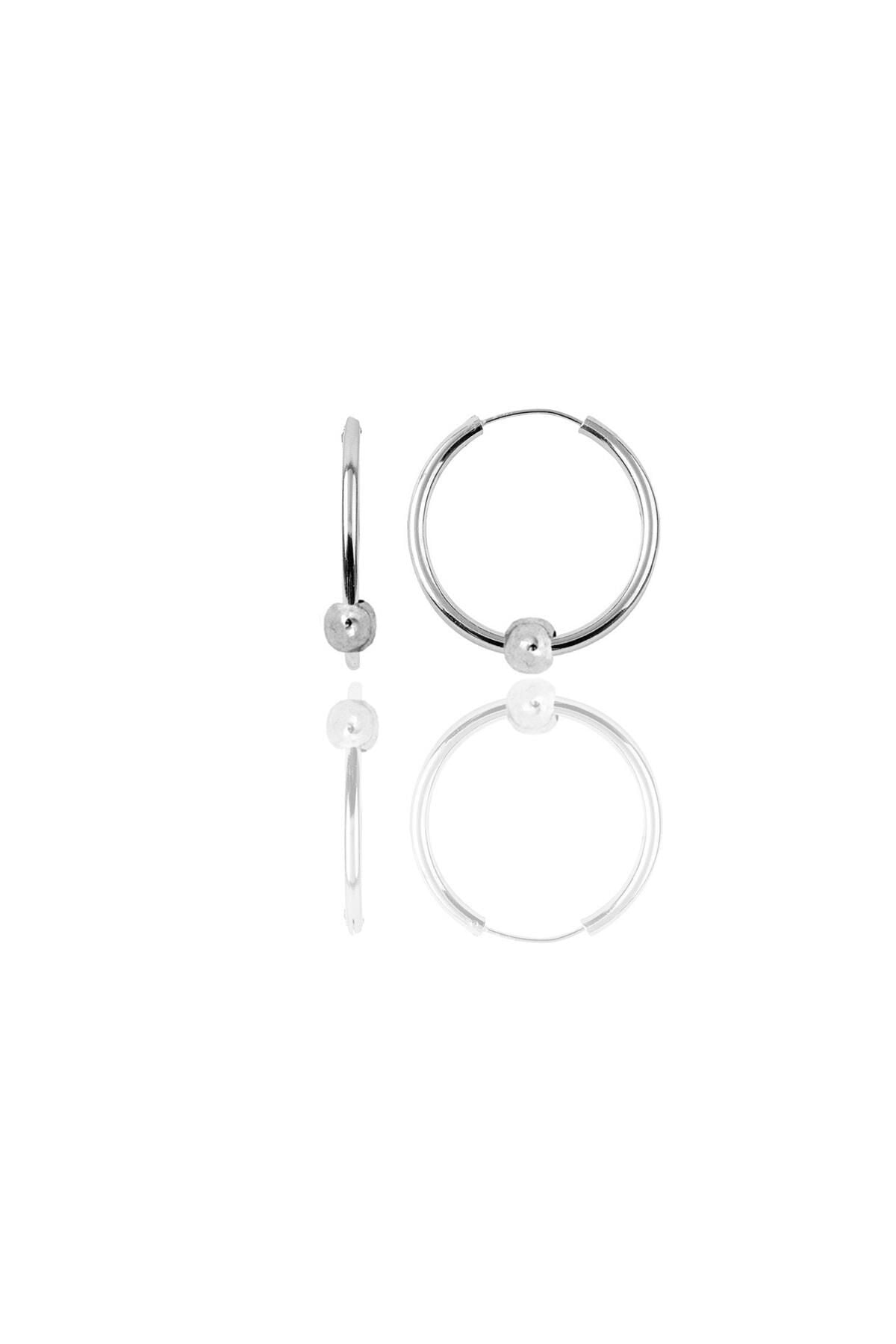 Gümüş 17 mm sade toplu halka küpe SGTL11267RODAJ