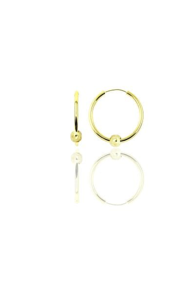 Gümüş altın yaldızlı 17 mm sade toplu halka küpe SGTL11267GOLD