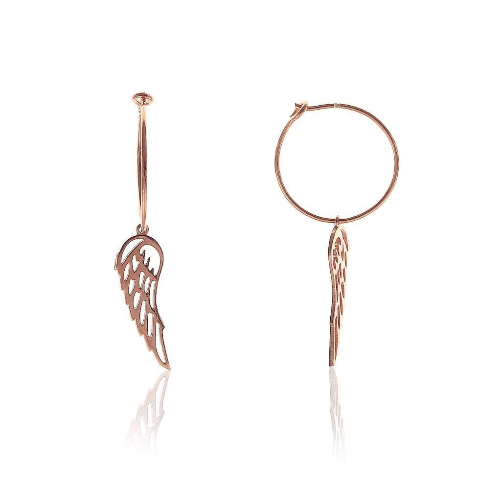 Kanat Modeli Rose Gümüş KÜpe SGTL5648