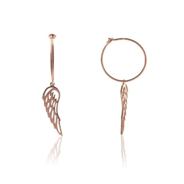 Kanat Modeli Rose Gümüş KÜpe SGTL5648