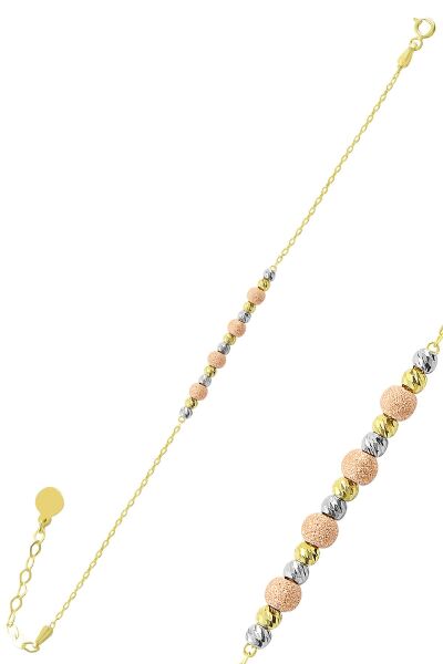 Gümüş altın yaldızlı, rodaj ve rose renkli   dorissa dorica bileklik  SGTL11316RENKLI