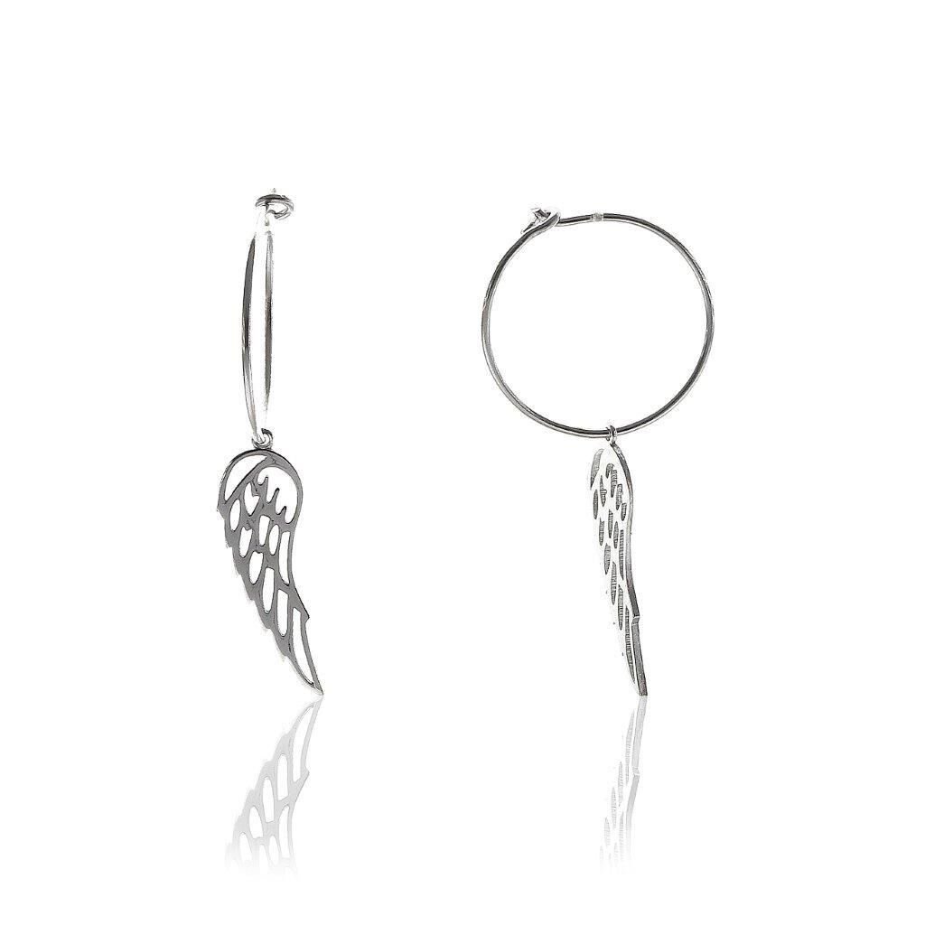 Kanat Modeli Rodyum Gümüş KÜpe SGTL5649