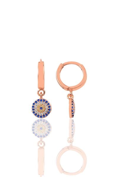 Gümüş taşlı göz modeli halka küpe SGTL9618