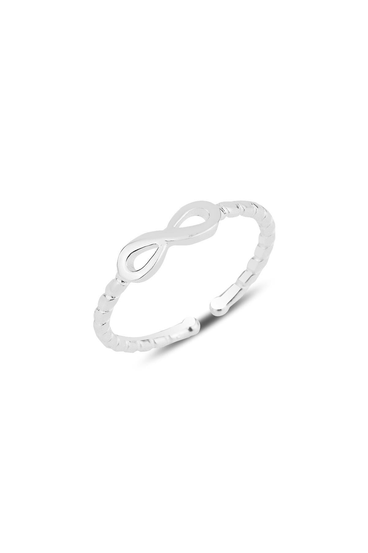 Gümüş rodyumlu sonsuzluk modeli  ayarlamalı yüzük SGTL12171RODAJ