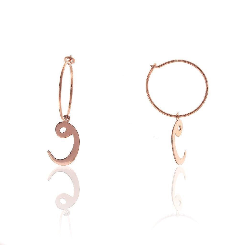 Vav Modeli Rose Gümüş Küpe SGTL5657