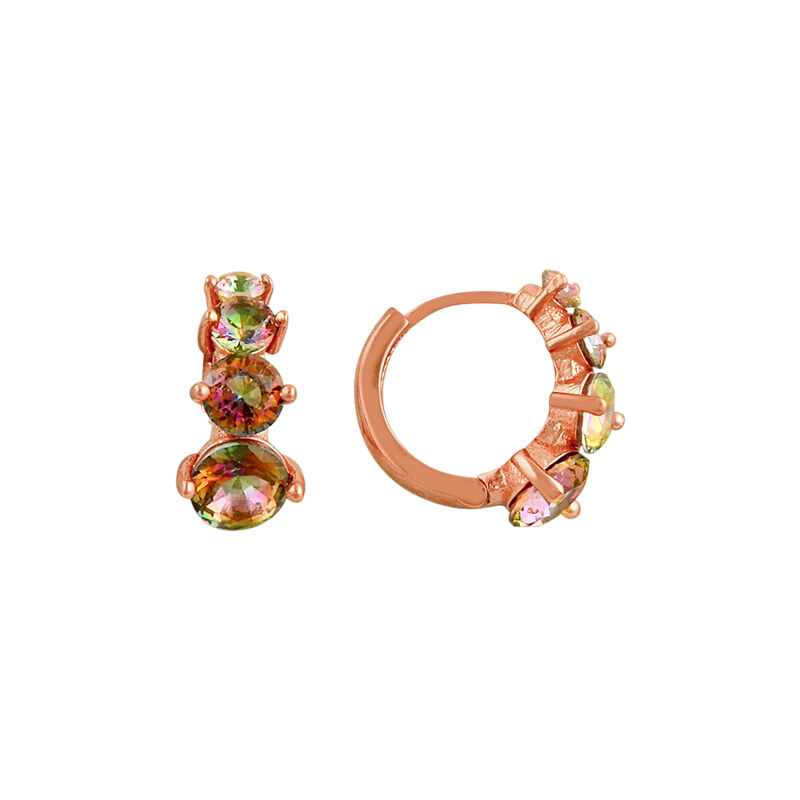 süzme mistik topaz taşlı halka küpe SGTL7466