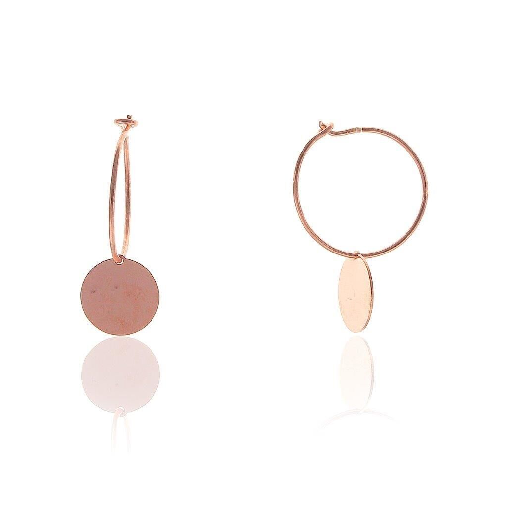 Daire Modeli Rose Gümüş Küpe SGTL5661