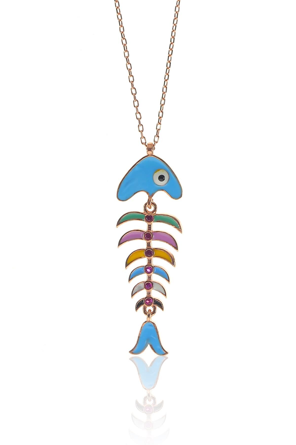 Mineli balık kılçığı kolye SGTL8421