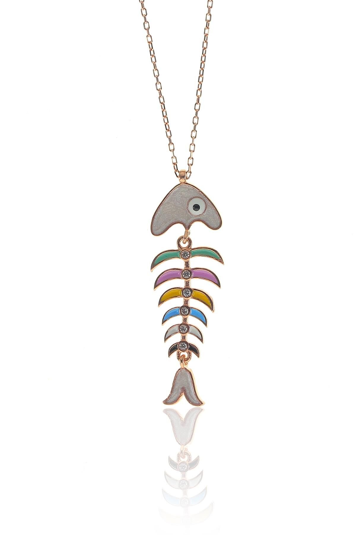 Mineli balık kılçığı kolye SGTL8423