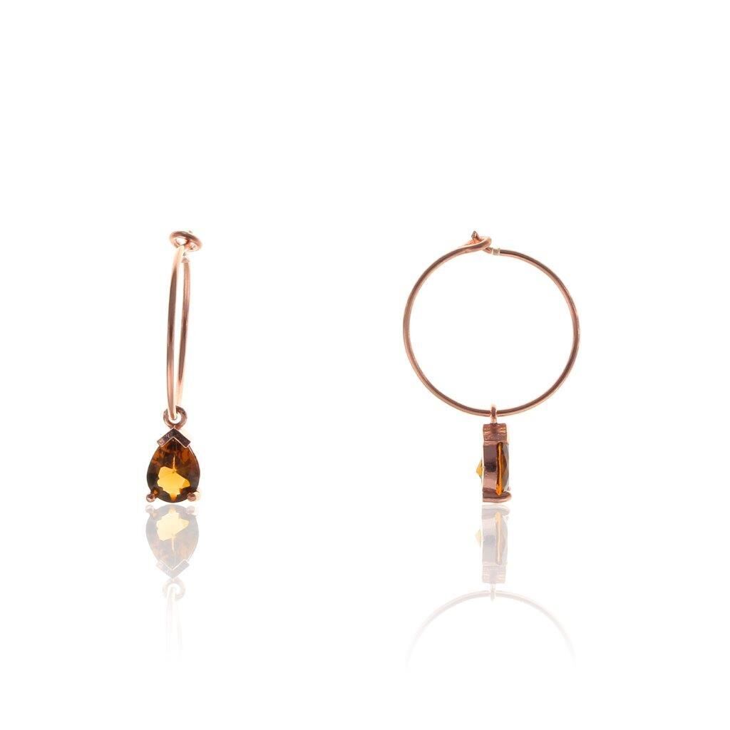 Topaz Taşlı Rose Gümüş Küpe SGTL5665