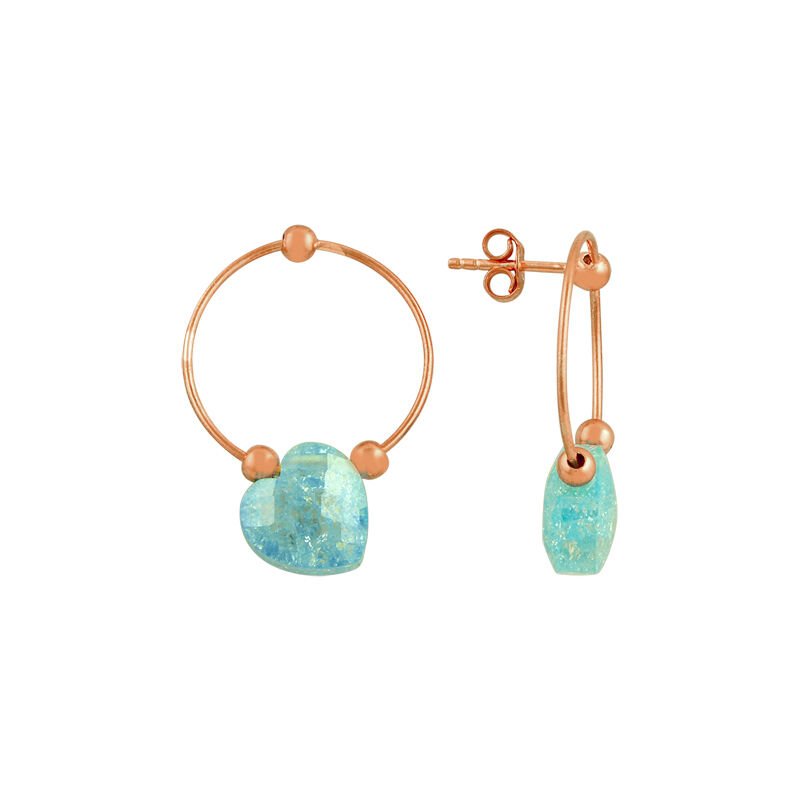 kristal taşlı kalpli halka küpe SGTL7473