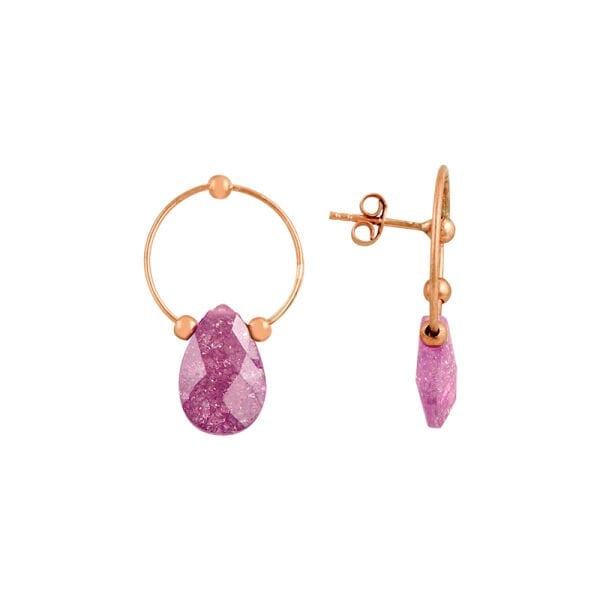 kristal taşlı damlalı halka küpe SGTL7475