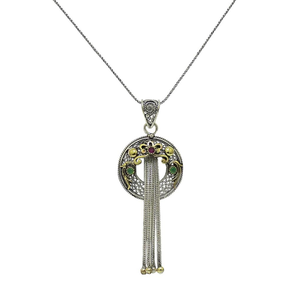 püsküllü telkari kolye SGTL3281