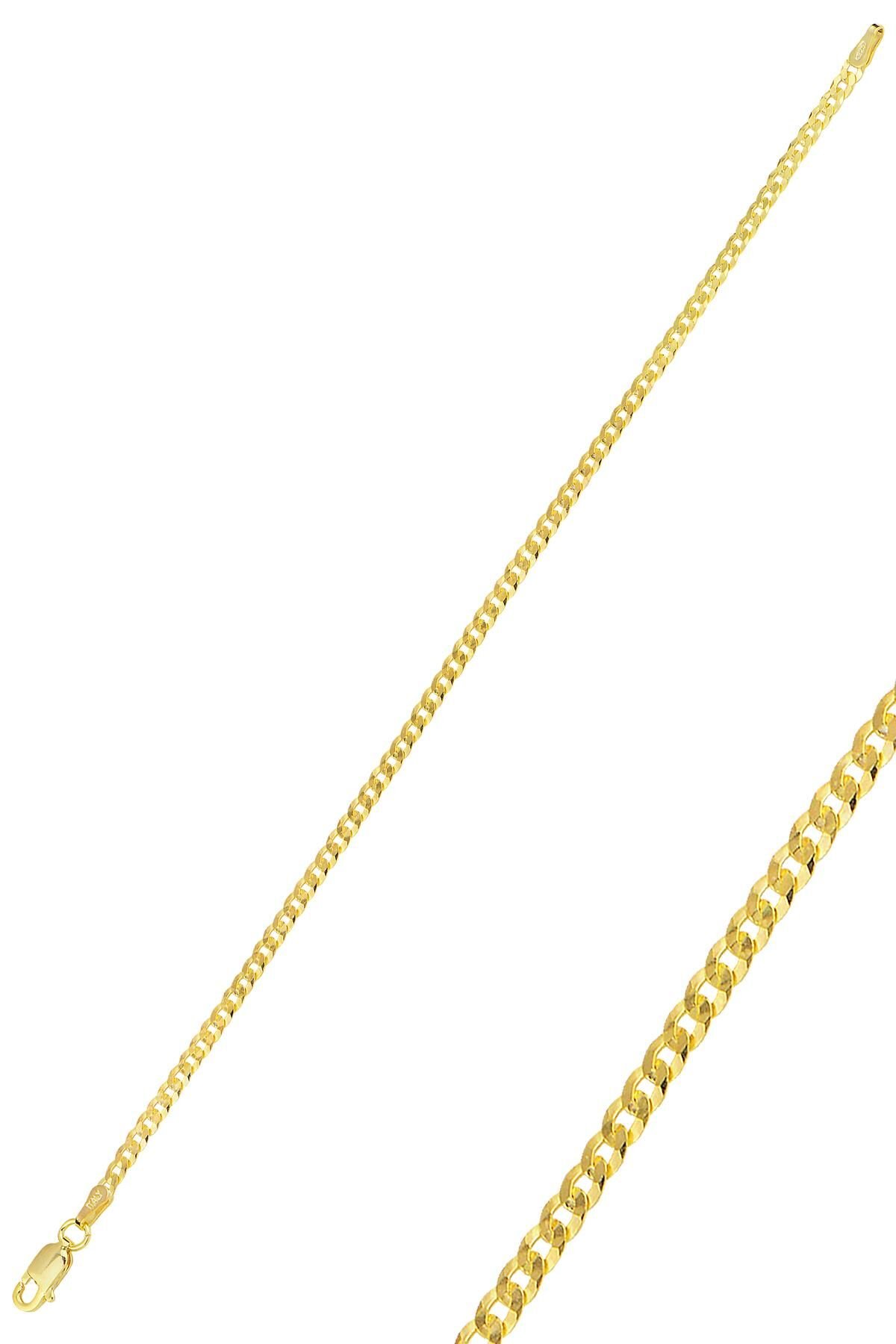 Gümüş altın yaldızlı italyan gurmet zincir bileklik SGTL11625GOLD