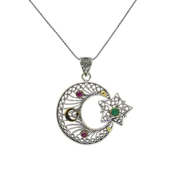 telkari ayyıldız kolye SGTL2716