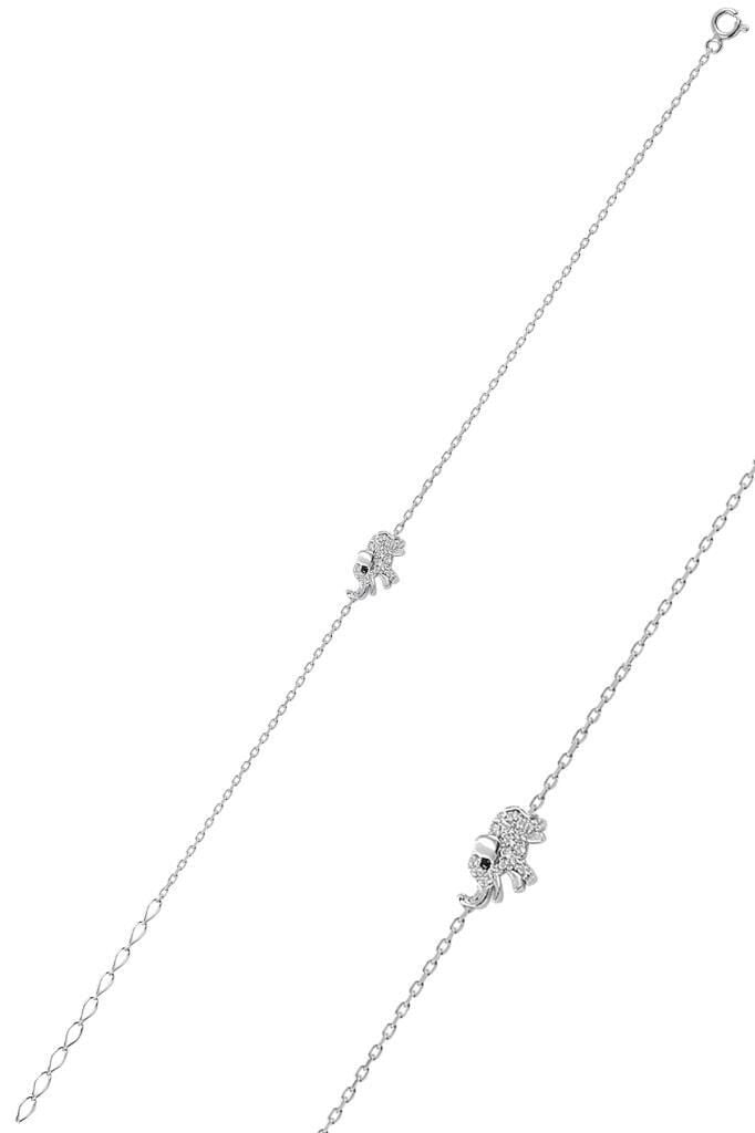 Gümüş rodyumlu fil modeli bileklik SGTL10833RODAJ