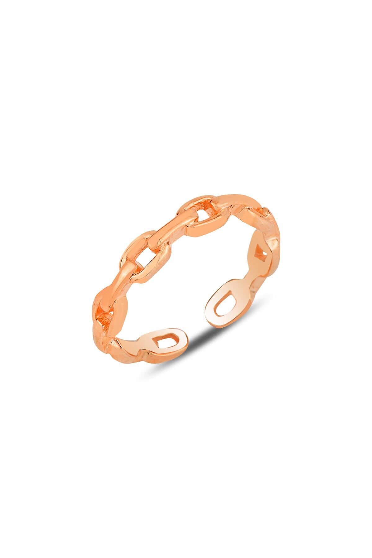 Gümüş rose zincir modeli ayarlamalı yüzük SGTL12170ROSE