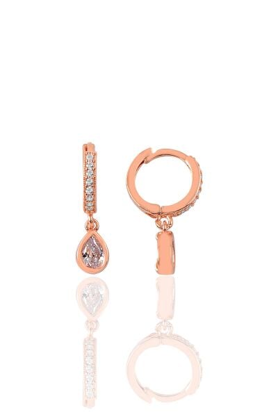 Gümüş taşlı damla modeli halka küpe SGTL9633
