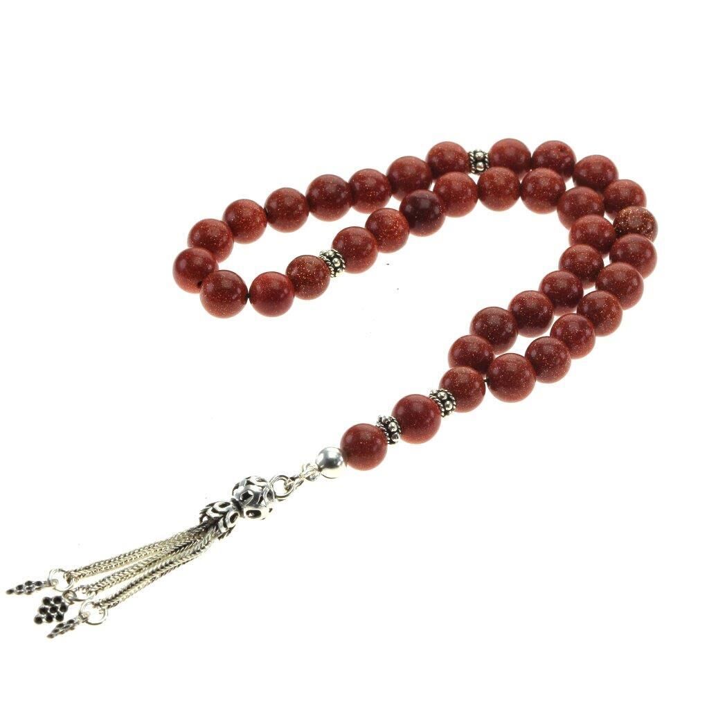 Küre Kesim Kırmızı yıldız taşı doğal taş Tesbih SGTL6215