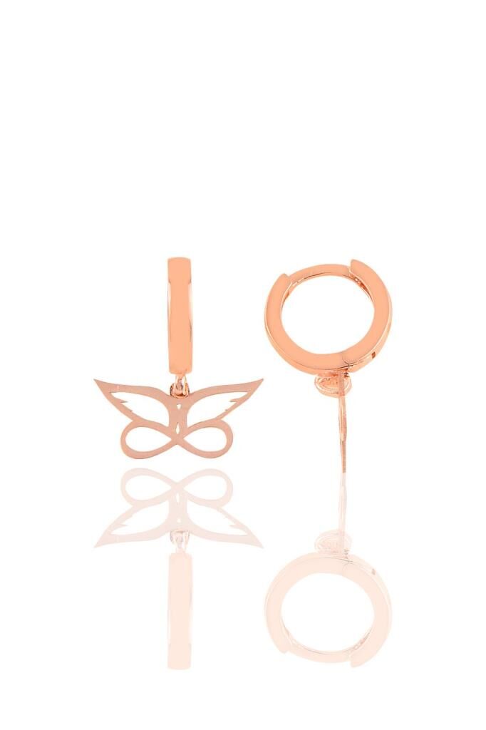 Gümüş  rose sonsuza dek kanatlarımın altında küpe SGTL10789ROSE