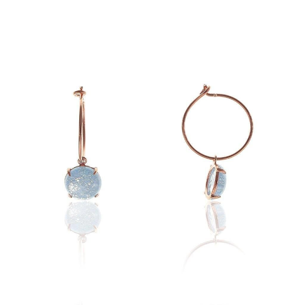 Açık Mavi Kristalize Küpe SGTL5679