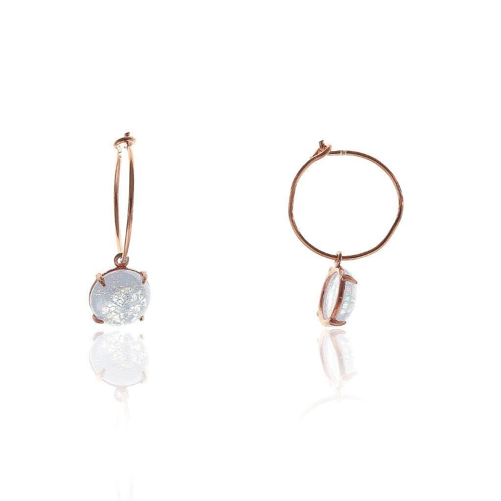 Beyaz Kristalize Küpe SGTL5680