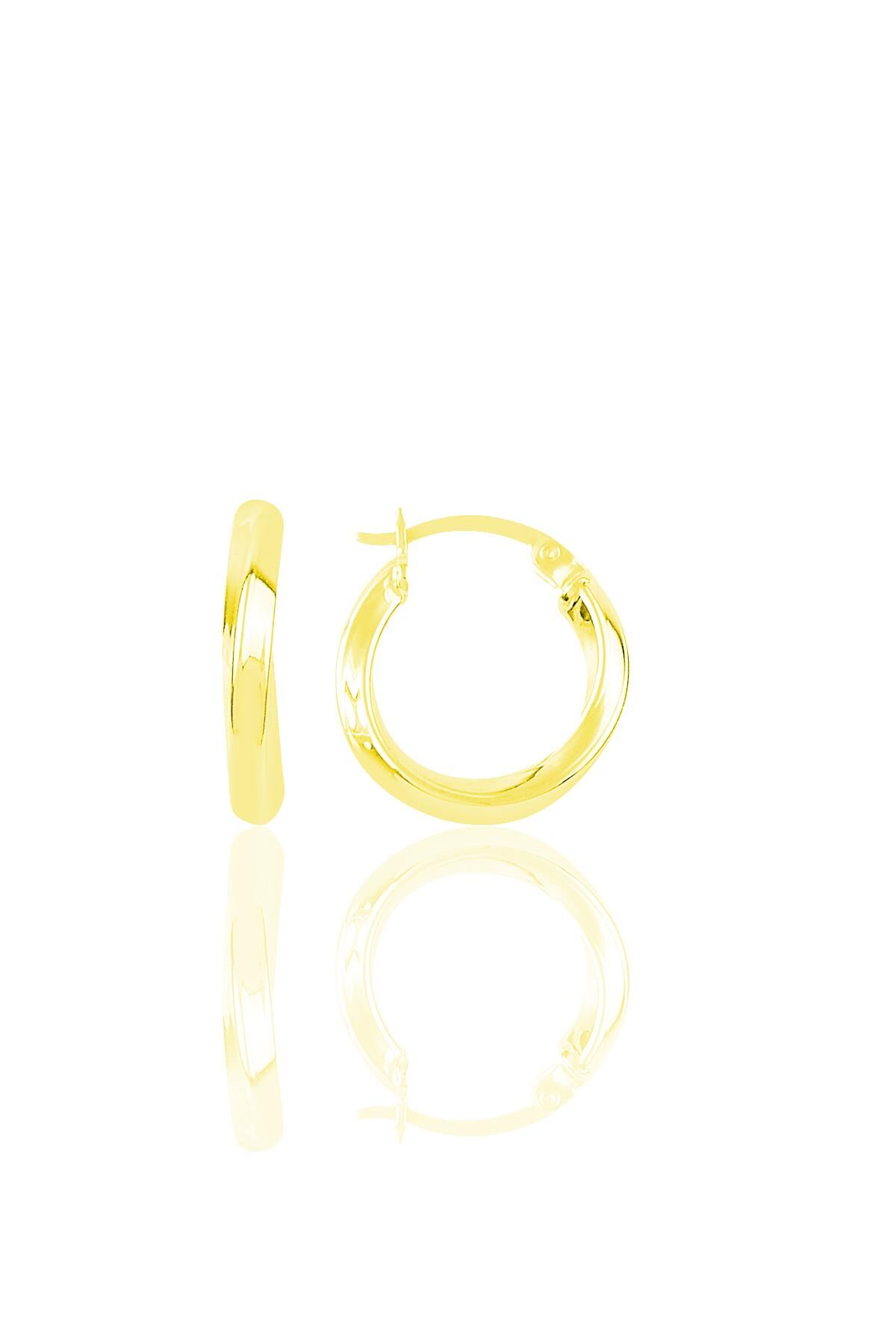 Gümüş altın rengi 18 mm  burgu şarnel halka küpe SGTL9640GOLD