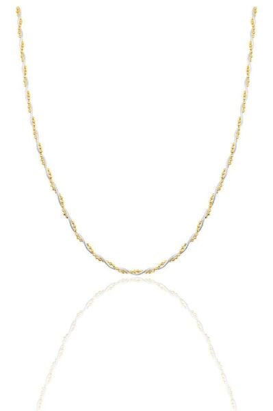 Gümüş altın yaldızlı ve gümüş toplu italyan kolye SGTL12142RENKLI