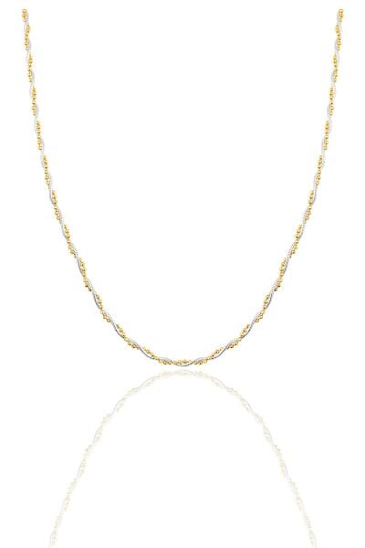 Gümüş altın yaldızlı ve gümüş toplu italyan kolye SGTL12142RENKLI