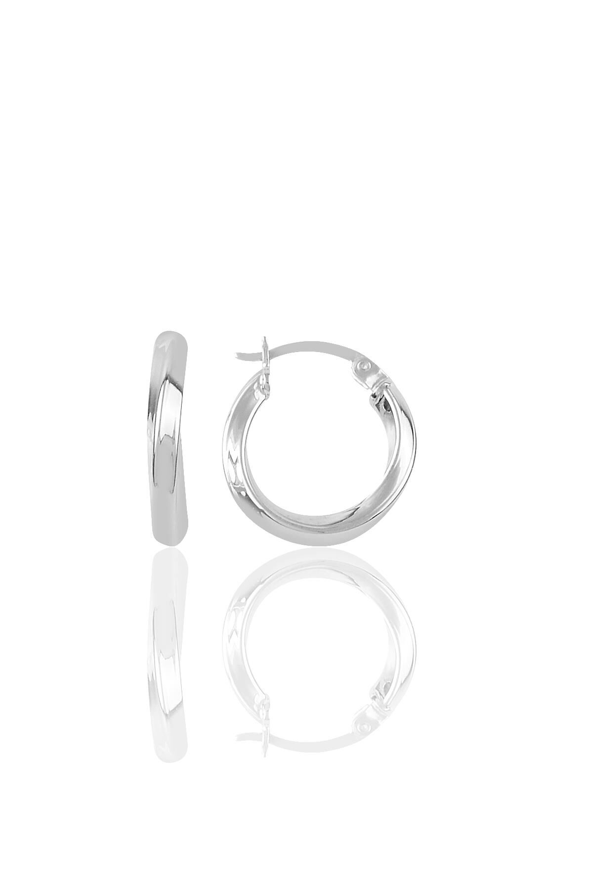 Gümüş rodyumlu 18 mm  burgu şarnel halka küpe SGTL9640RODAJ