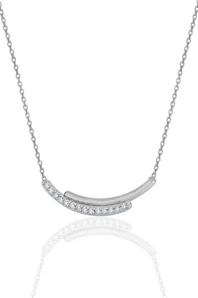 Gümüş rodyumlu zirkon taşlı kolye SGTL11975RODAJ