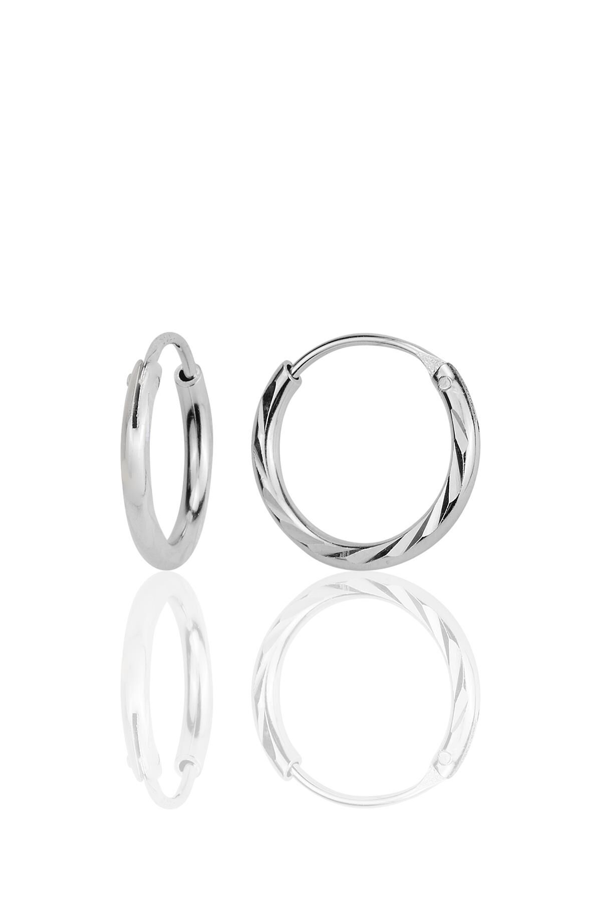 Gümüş rodyumlu lazerli halka küpe  SGTL12339RODAJ