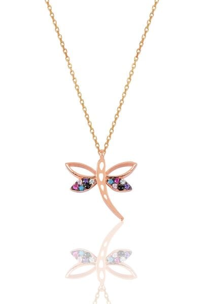 Gümüş renkli taşlı yusufçuk kolye SGTL9898