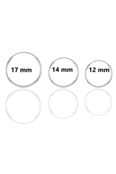 Gümüş rodyumlu üç boydan oluşan halka kombin küpeler SGTL11169RODAJ
