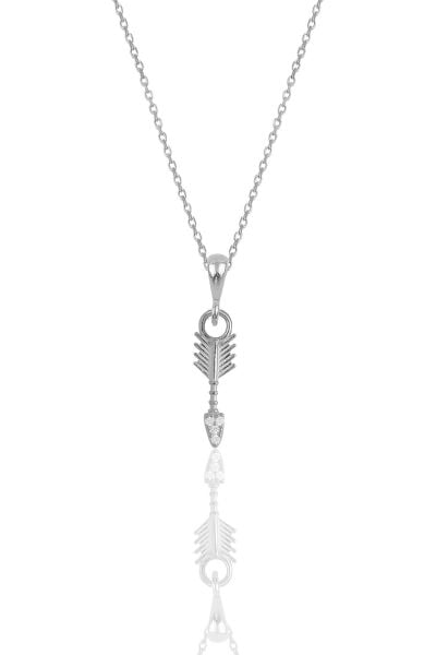 Gümüş rodyumlu zirkon taşlı ok kolye SGTL11876RODAJ