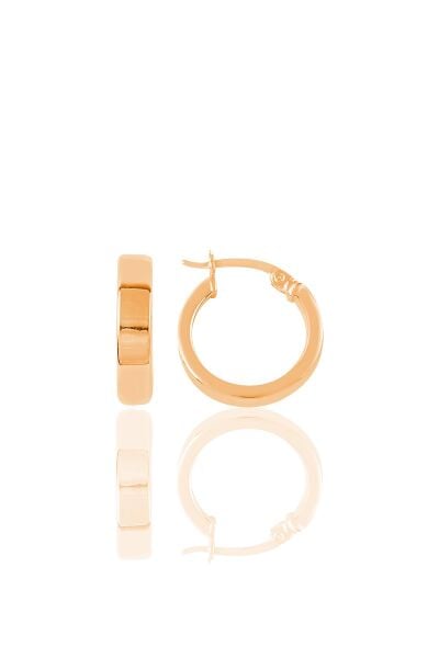 Gümüş rose 17 mm şarnel halka küpe SGTL9641ROSE