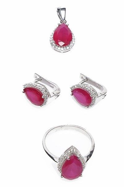 YAKUT  TAŞLI ÜÇLÜ SET set8678