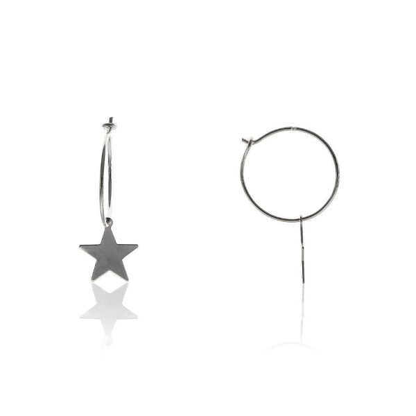 Yıldız Modeli Rodyumlu Gümüş Küpe SGTL5685