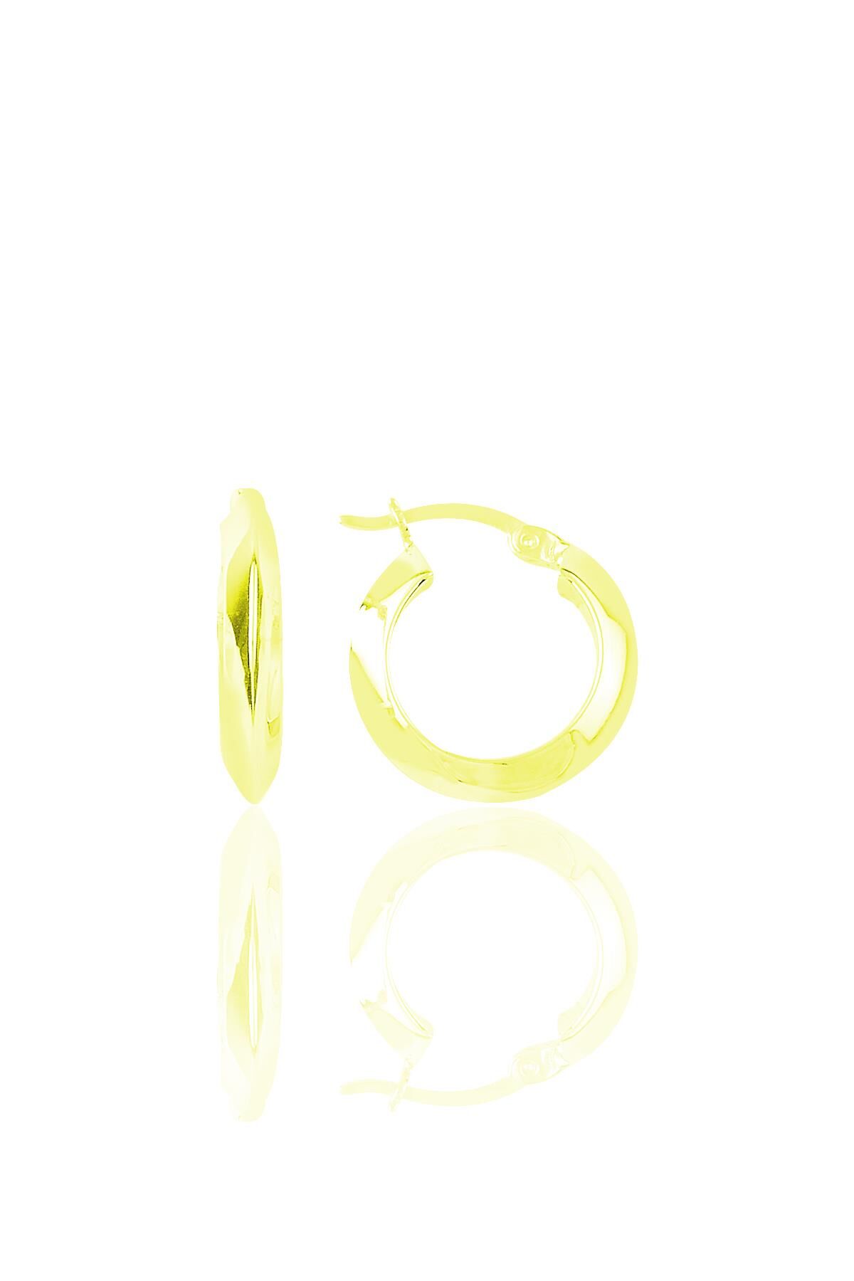 Gümüş altın rengi 17 mm şarnel halka küpe SGTL9642GOLD