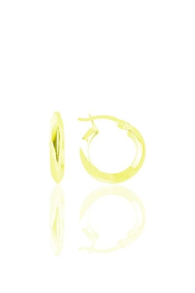 Gümüş altın rengi 17 mm şarnel halka küpe SGTL9642GOLD
