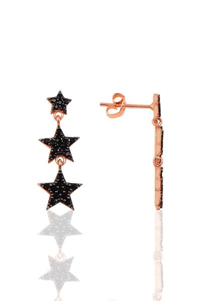 Gümüş onix taşlı kayan yıldız küpe SGTL10256