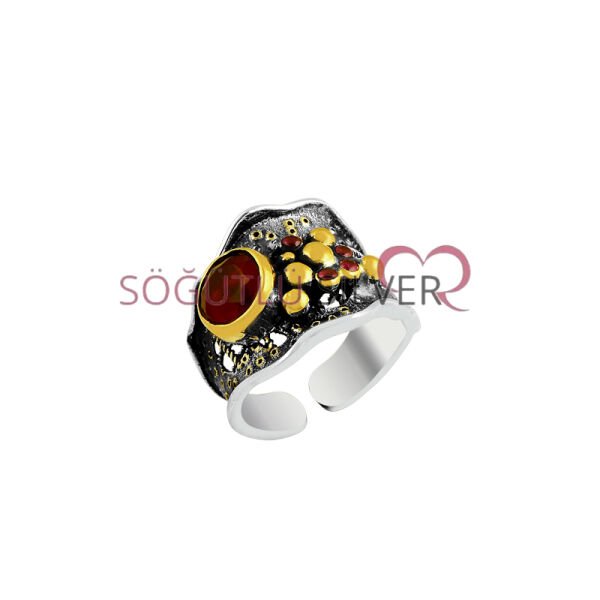 Kök yakut taşlı otantik yüzük SGTL7494