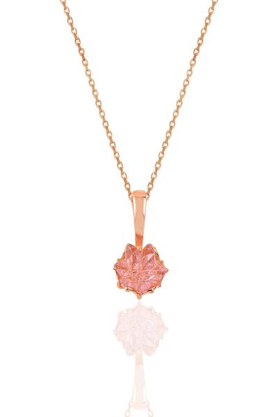 Gümüş Lotus çiçeği modeli pembe renkli taşlı üçlü set SGTL10217SET