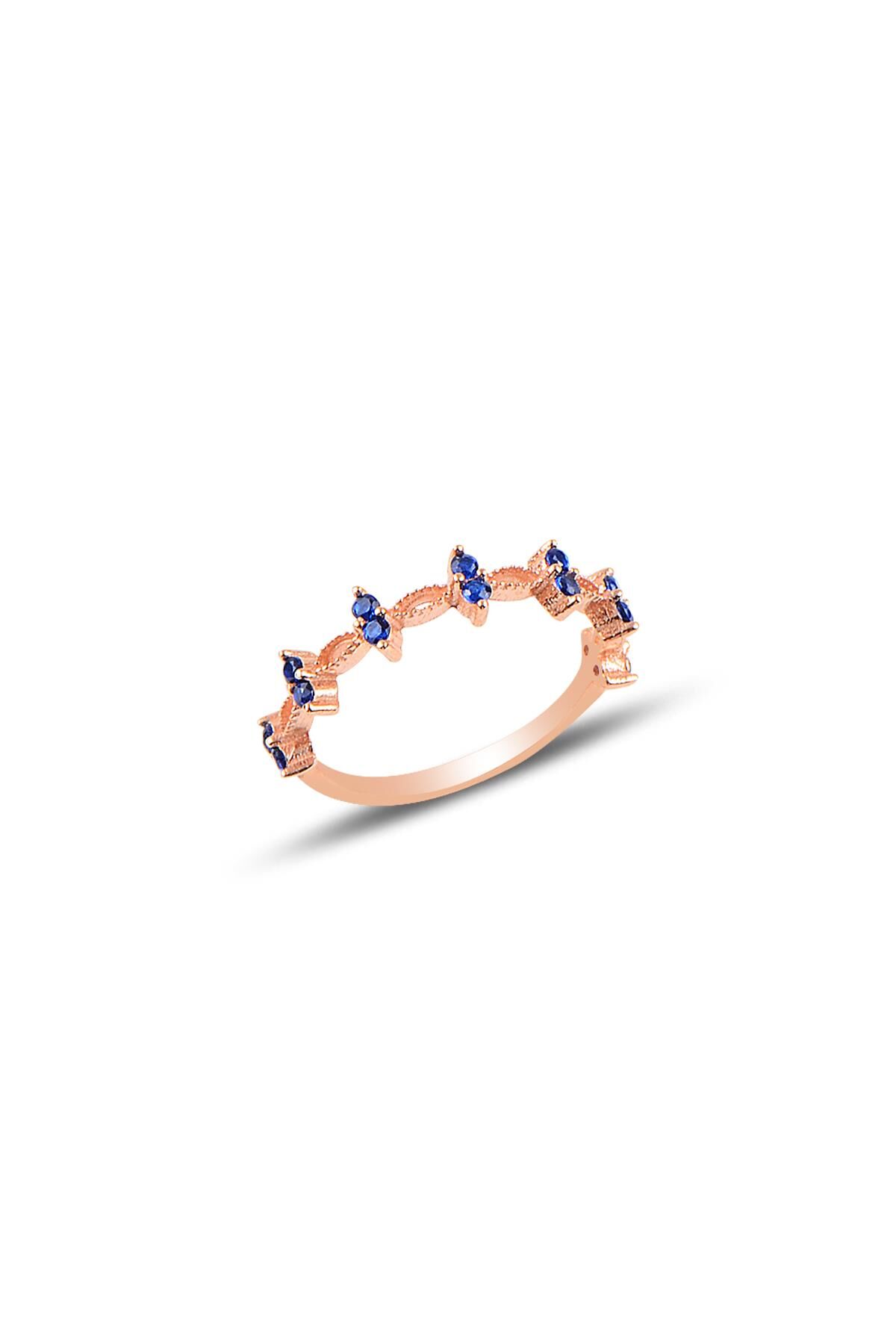 Gümüş rose safir taşlı crown yüzük SGTL10290SFR