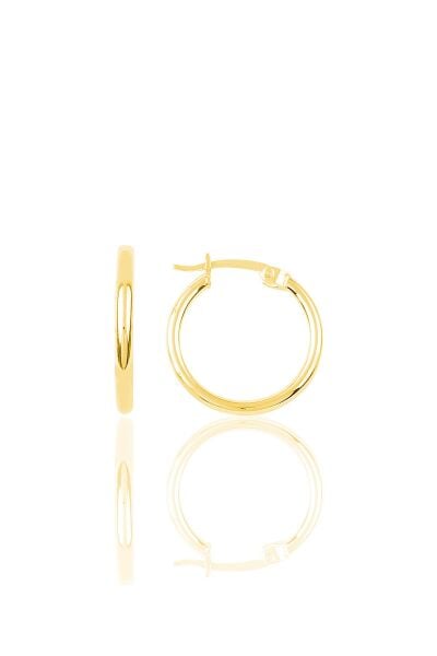 Gümüş altın rengi 19 mm şarnel halka küpe SGTL9643GOLD